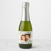 カスタム写真結婚ミニワイきらめくン養老室 スパークリングワインラベル (正面)