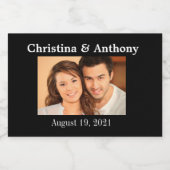 カスタム写真結婚ミニワイきらめくン養老室 スパークリングワインラベル (シングルラベル)