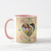 カスタム写真結婚周年記念フローラ マグカップ (左)