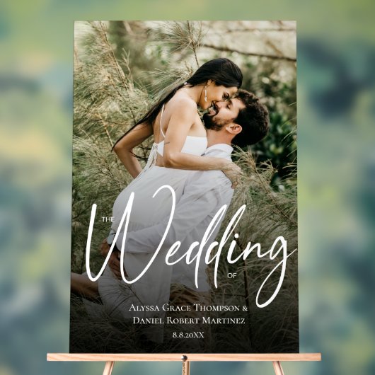 カスタム写真結婚歓迎サイン アクリルサイン (ニュートラル)