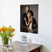 カスタム写真結婚歓迎 箔ポスター (レイダウン (キッチン))