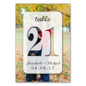 カスタム写真結婚表番号カード21 テーブルナンバー (裏面)