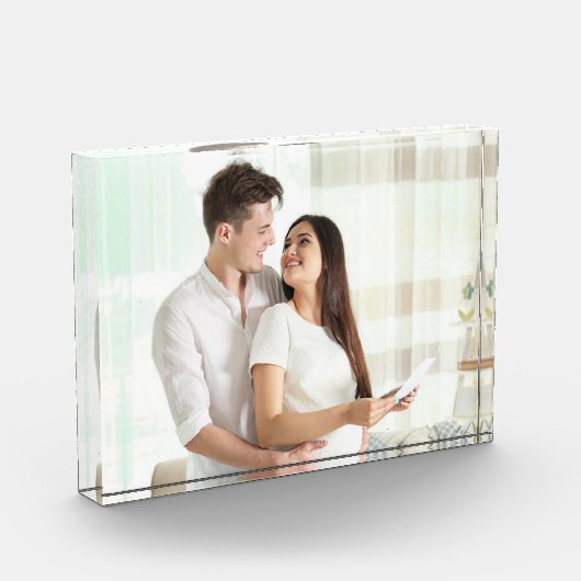 カスタム写真結婚、誕生日、父の日の贈り物 フォトブロック (左)