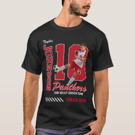 カスタム写真背番号入りサッカーウェア 赤 Tシャツ