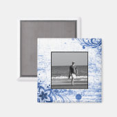 カスタム写真自分で作成 |青素朴い花 マグネット (正面/裏面)