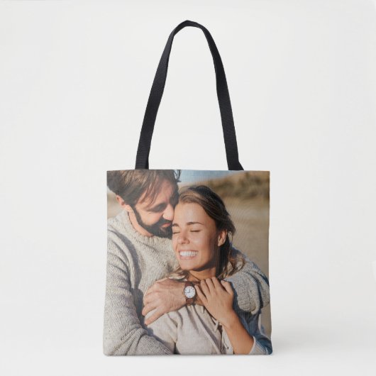 カスタム写真自分の2枚の画像の両面 トートバッグ (正面)