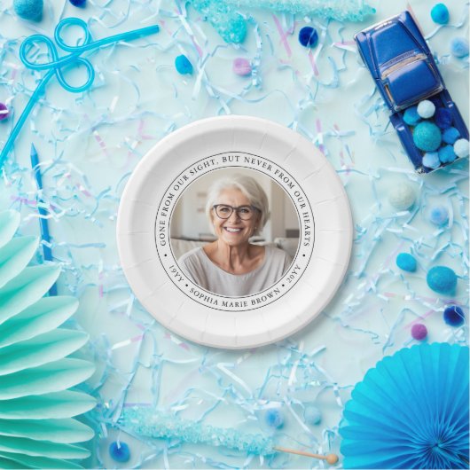 カスタム写真葬儀追悼式の献上品 ペーパープレート (パーティー)