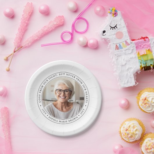 カスタム写真葬儀追悼式の献上品 ペーパープレート (パーティー)
