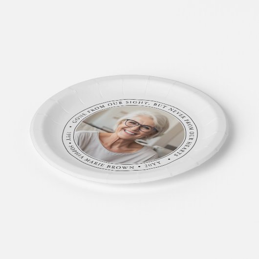 カスタム写真葬儀追悼式の献上品 ペーパープレート (アングル)