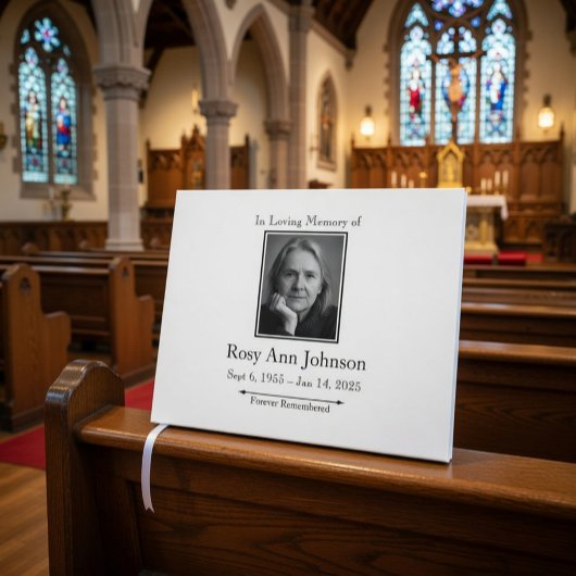 カスタム写真葬式ゲストブック – In Loving Memory ゲストブック