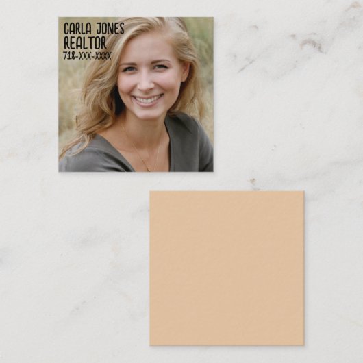 カスタム写真角モダン形 スクエア名刺 (正面/裏面)