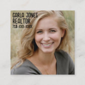 カスタム写真角モダン形 スクエア名刺 (正面)