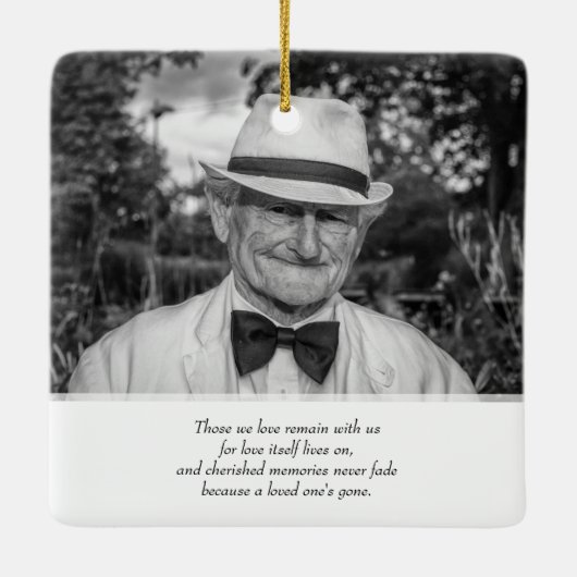 カスタム写真記念の記念碑 セラミックオーナメント (裏面)