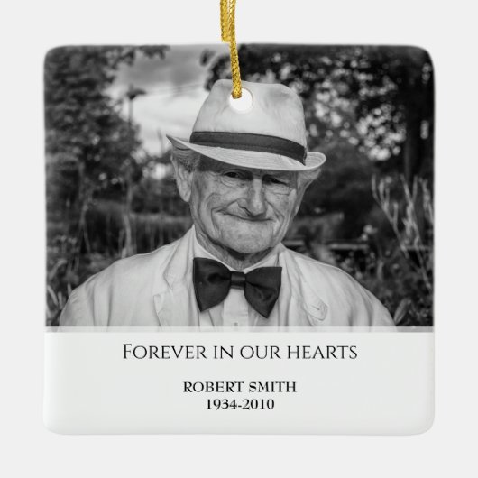 カスタム写真記念の記念碑 セラミックオーナメント (正面)