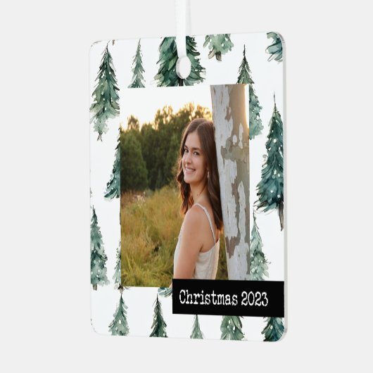 カスタム写真記念オーナメント木林 メタルオーナメント (正面左)