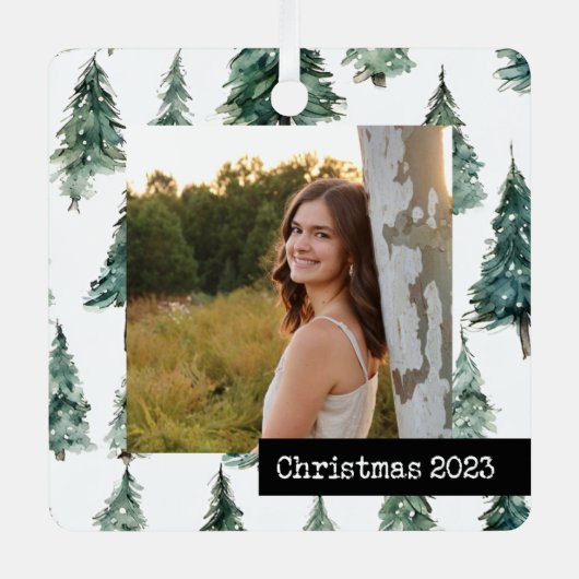 カスタム写真記念オーナメント木林 メタルオーナメント (正面)