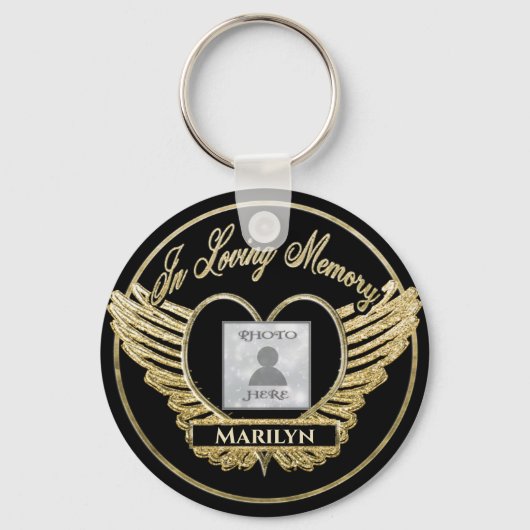 カスタム写真記念ハート キーホルダー (正面)