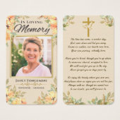 カスタム写真記念フローラ葬式祈りの言葉カード (正面&裏面)