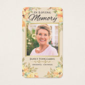 カスタム写真記念フローラ葬式祈りの言葉カード (正面)