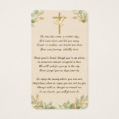 カスタム写真記念フローラ葬式祈りの言葉カード (裏面)