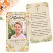 カスタム写真記念フローラ葬式祈りの言葉カード