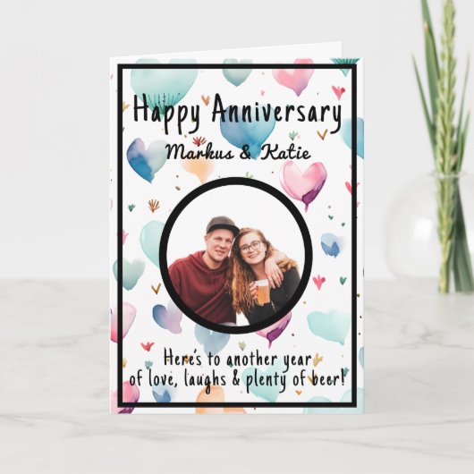 カスタム写真記念日 カード (正面)