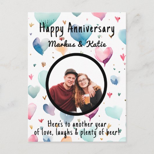 カスタム写真記念日 ポストカード (正面)