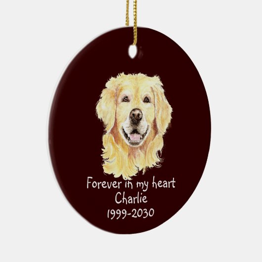 カスタム写真記念記念ペットドッグ セラミックオーナメント (右)