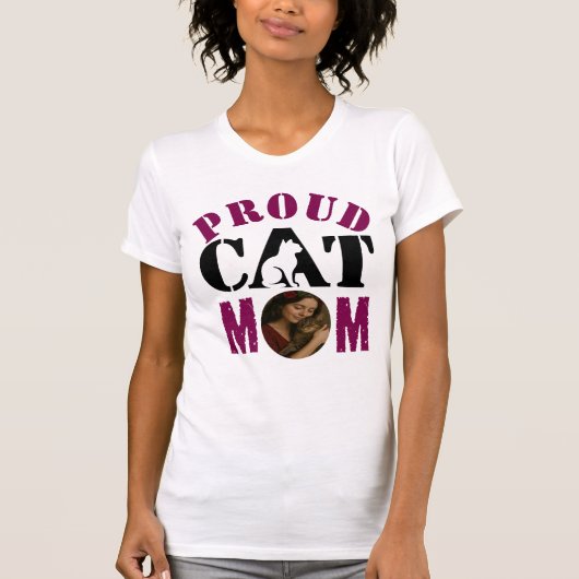 カスタム写真誇りを持った猫ママTシャツ Tシャツ (正面)