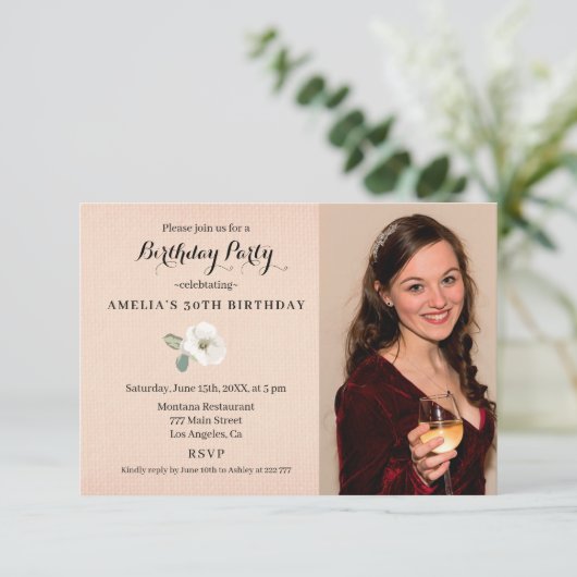 カスタム写真誕生日 招待状 (スタンド正面)