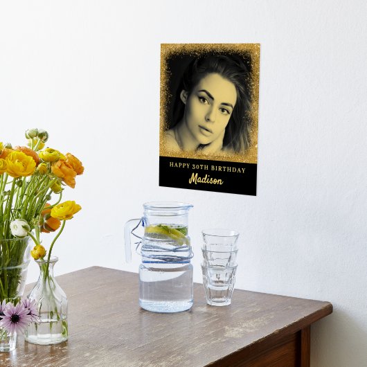 カスタム写真誕生日 箔ポスター (レイダウン (キッチン))