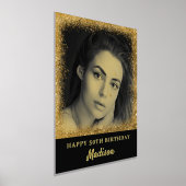 カスタム写真誕生日 箔ポスター (レイダウン)