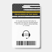 カスタム写真警察911係発信係ID B バッジ (裏面)