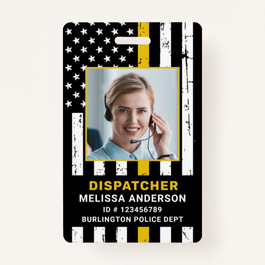 カスタム写真警察911係発信係ID B バッジ (正面)