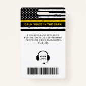 カスタム写真警察911係発信係ID B バッジ (裏面)