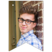 カスタム写真赤白青ハッピーバースデー バンティングフラッグ (第1の旗)