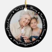 カスタム写真追悼の記念碑 セラミックオーナメント (裏面)