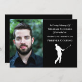 カスタム写真追悼永遠ゴルフ サンキューカード (正面/裏面)