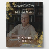 カスタム写真金ゴールド紙吹雪退職金 フォトプラーク (正面)