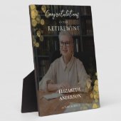 カスタム写真金ゴールド紙吹雪退職金 フォトプラーク (側面)