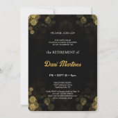 カスタム写真金ゴールド紙吹雪Happy Retimentパーティー 招待状 (裏面)