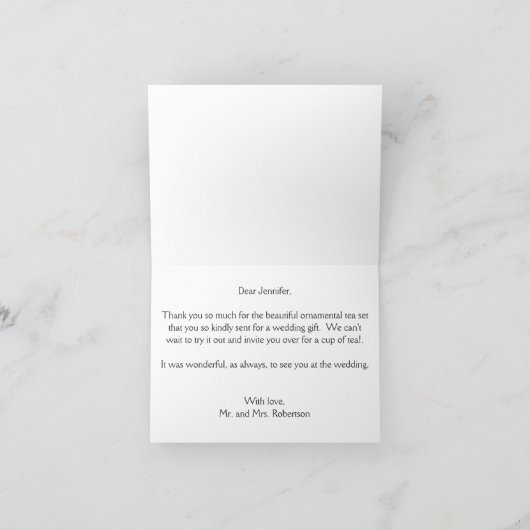 カスタム写真金ゴールド続編ありがとう サンキューカード (内部)