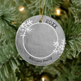 カスタム写真銀の雪絵を描素朴片 セラミックオーナメント