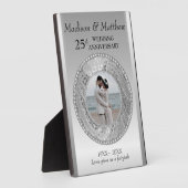 カスタム写真銀背景記念額 フォトプラーク (側面)