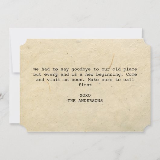 カスタム写真鍵我々は新しい家を移動 案内状 (裏面)