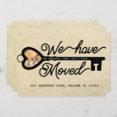 カスタム写真鍵我々は新しい家を移動 案内状 (正面/裏面)
