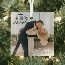 カスタム写真面取りガラスのクリスマスオーナメント ガラスオーナメント