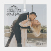 カスタム写真面取りガラスのクリスマスオーナメント ガラスオーナメント (正面)