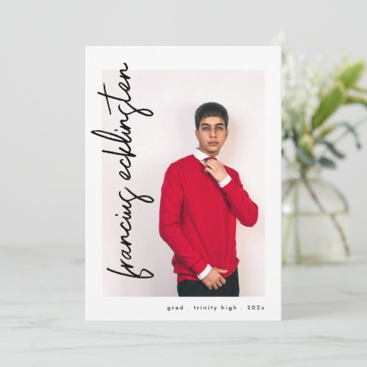 カスタム写真高校の卒業発表 案内状 (スタンド正面)