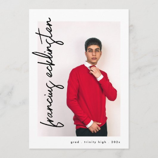 カスタム写真高校の卒業発表 案内状 (正面)